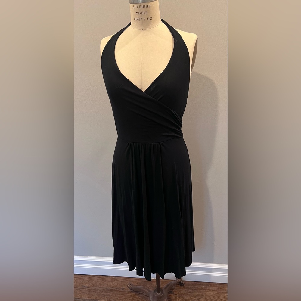 Boden Black Ruched Wrap Sundress